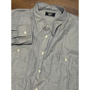 Gitman Bros Belk Mens Grey Long Sleeve Button Down Work Shirt Size 16.5/ L